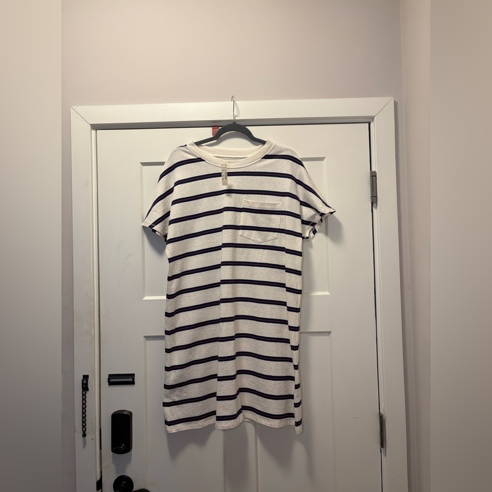 Madewell Striped Tee Shirt Dress with Pocket Size L